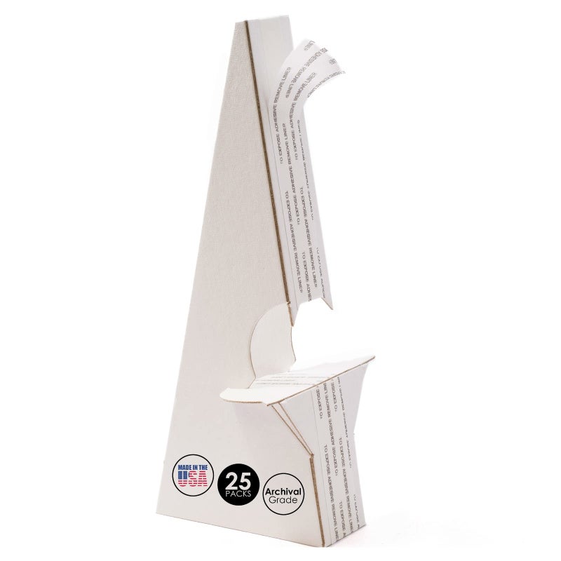 لينيكو لاينكو، عبوة من 25 قطعة، 7 بوصة، حامل خلفي أبيض ذاتي اللصق مزدوج الجناح، جودة أرشيفية خالية من الأحماض، للصور الفنية والملصقات - Image 1